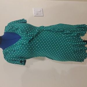 Green Polka-dot summer dress 14